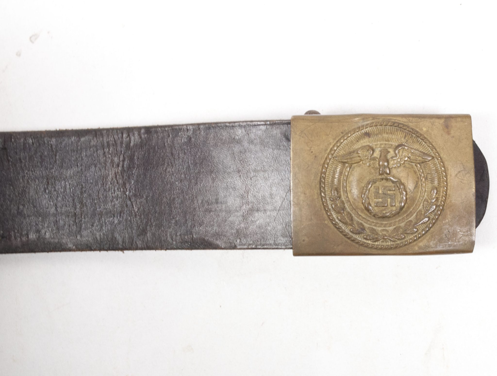 SA buckle + belt with rare horizontal swastika
