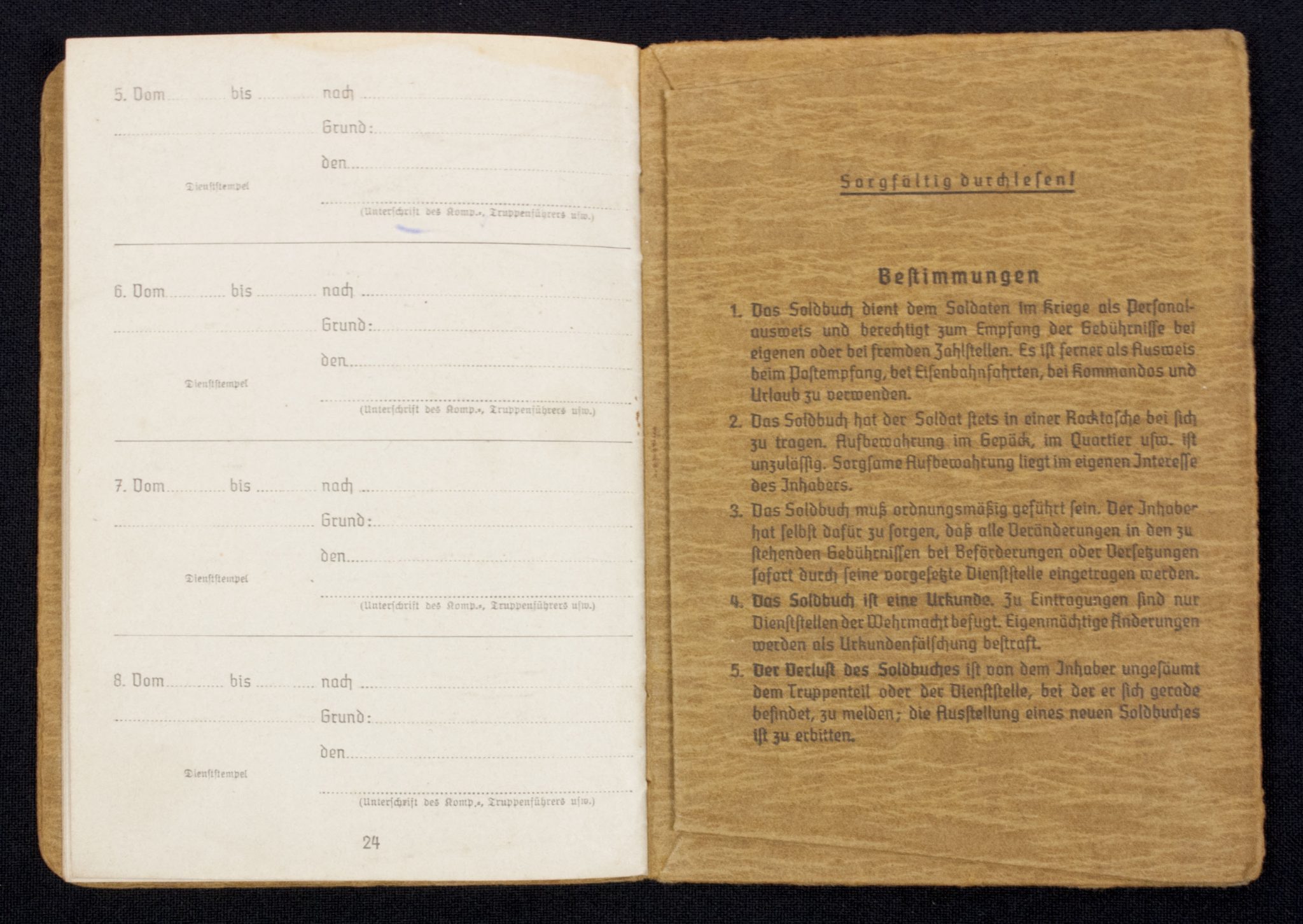 Soldbuch Gren.Ers. u. Ausb. Btl. 203 (with KVK2, EK1, Ek2, VWA Schwarz)