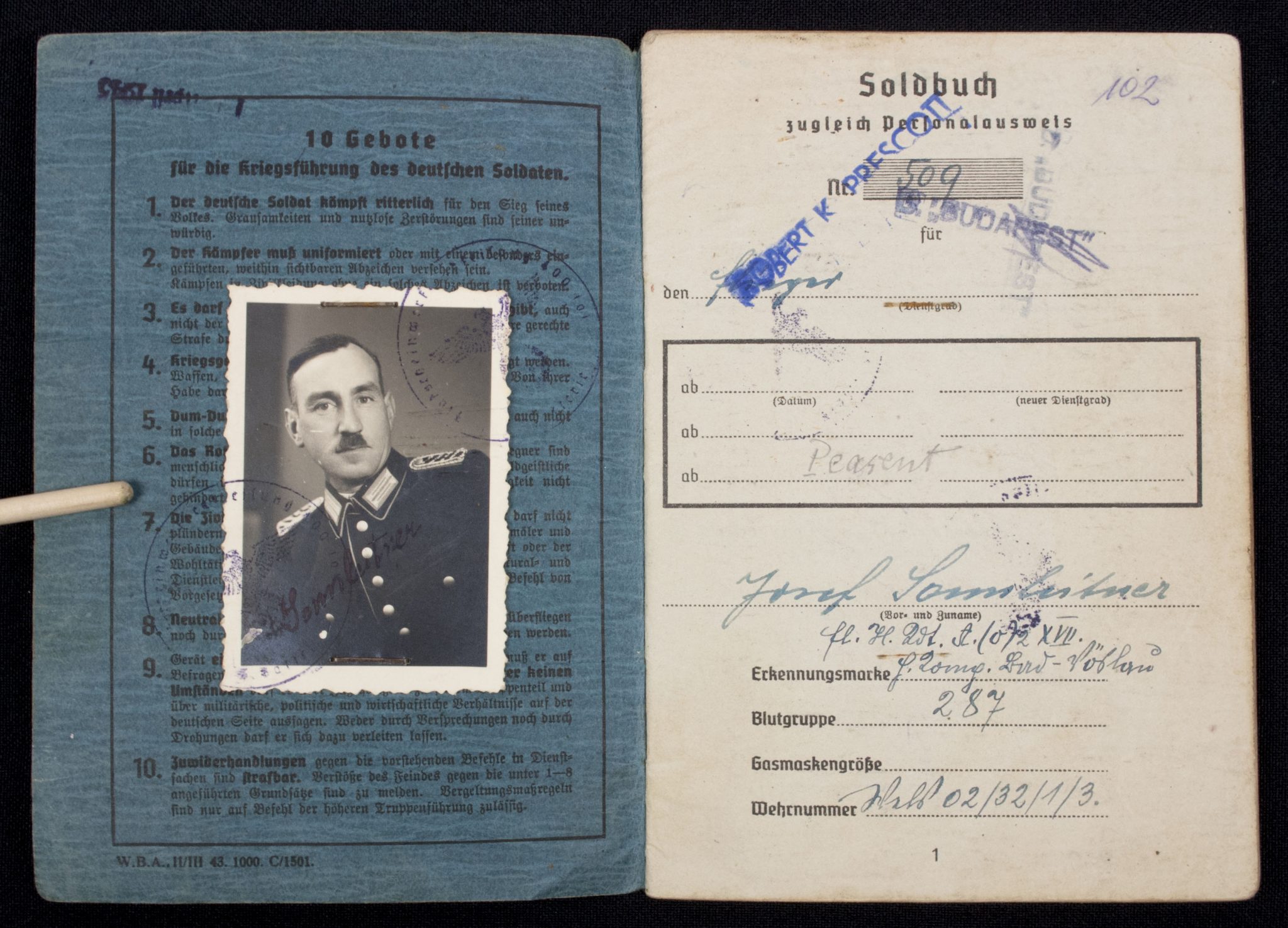 (Soldbuch) Luftwaffe 3.Flak Schw. Abt. 400 (1946)