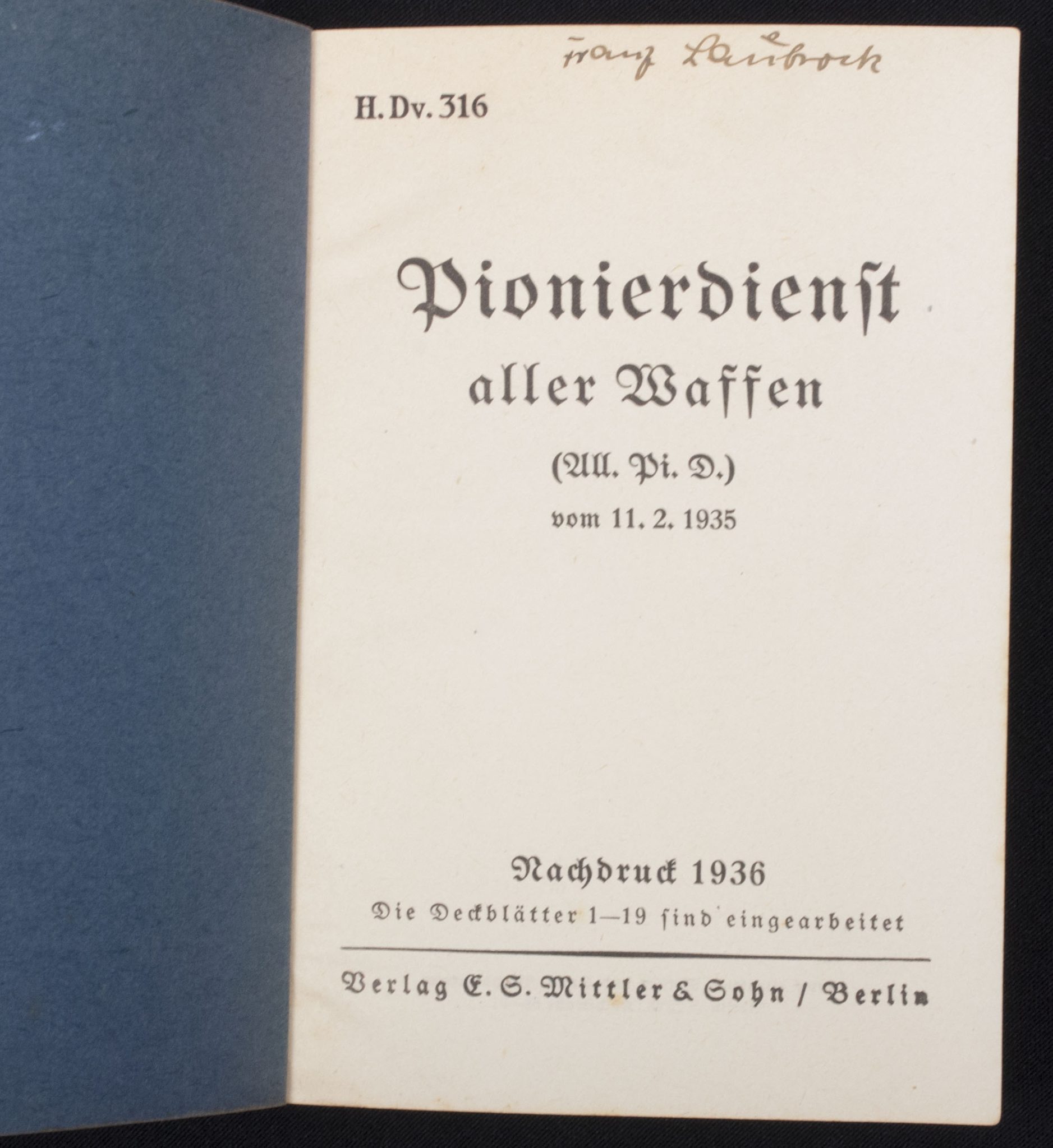 (Book) Pionierdienst aller Waffen (1936)