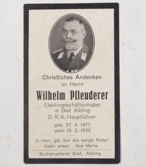 Deathcard DRK – D.R.K. Hauptführer (1939)