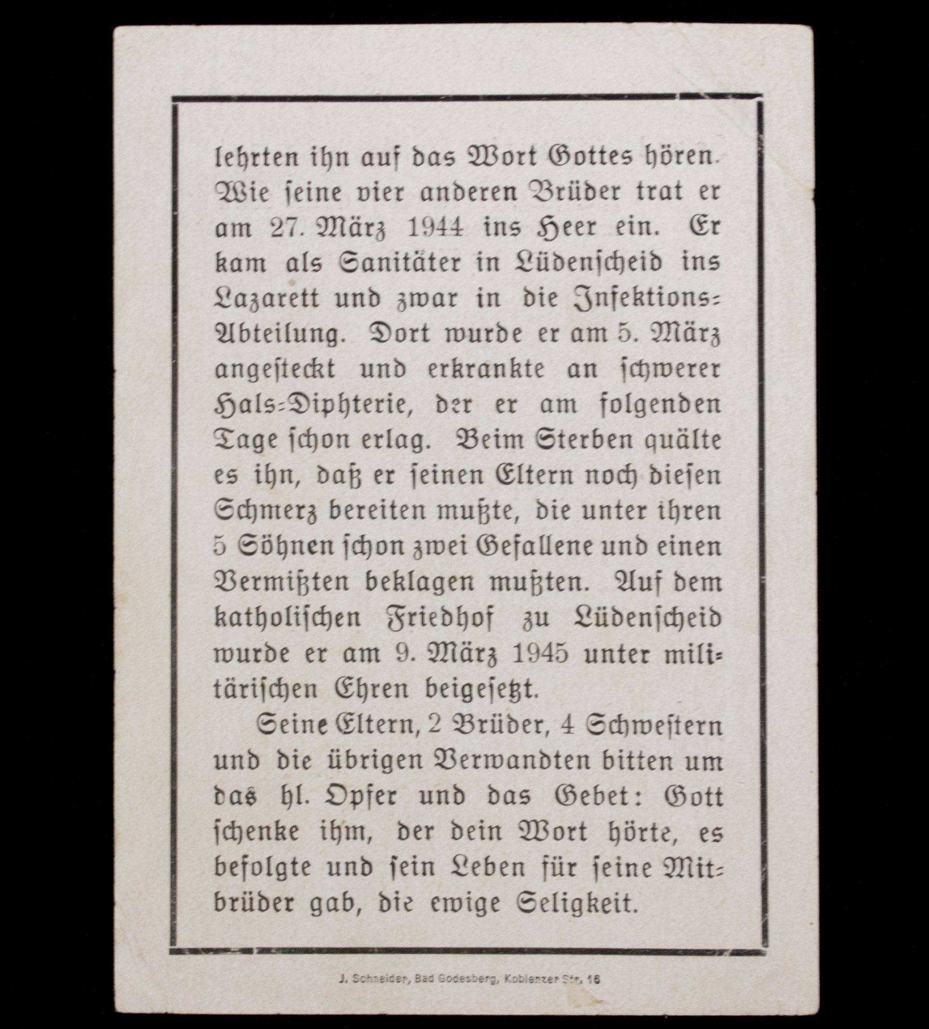 Deathcard DRK – Sanitäter (1946) Deathcard DRK – Sanitäter (1945)