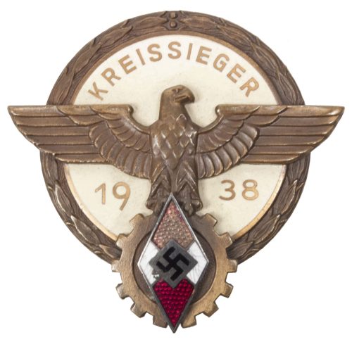 Hitlerjugend (HJ) kreissieger 1938 badge by G. Brehmer Markneukirchen