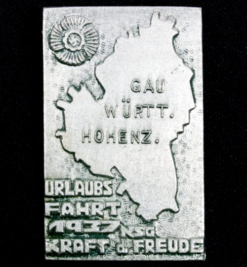 Kraft durch Freude (KDF) Gau Würtemberg Hohenzöllern Urlaubsfahrt 1937