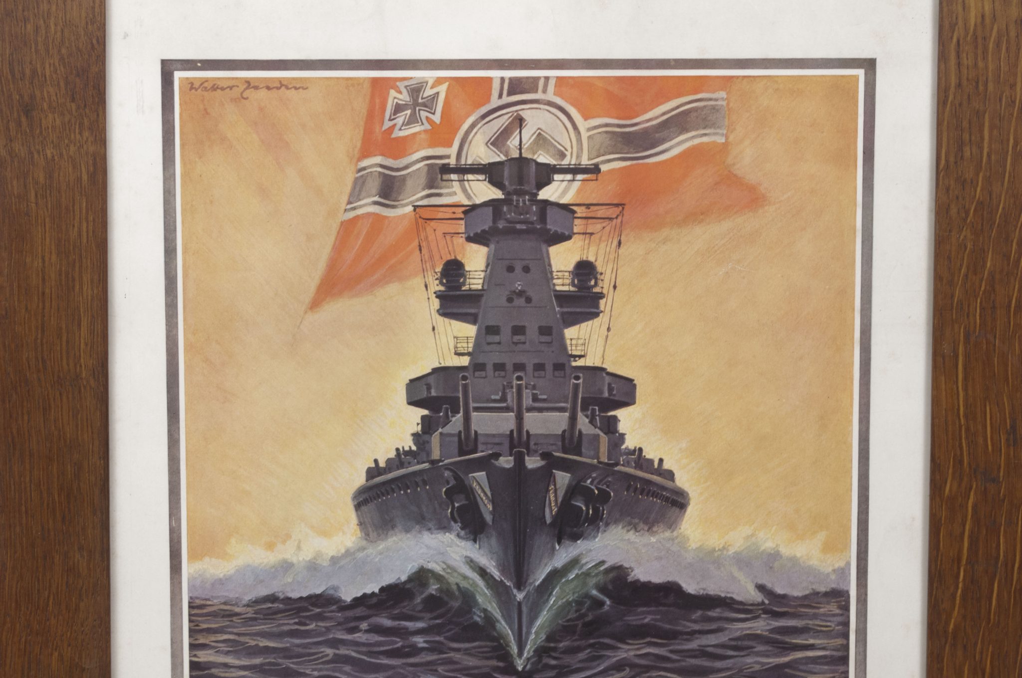 Kriegsmarine (KM) framed luxuary citation (55x40 cm) - Image 5