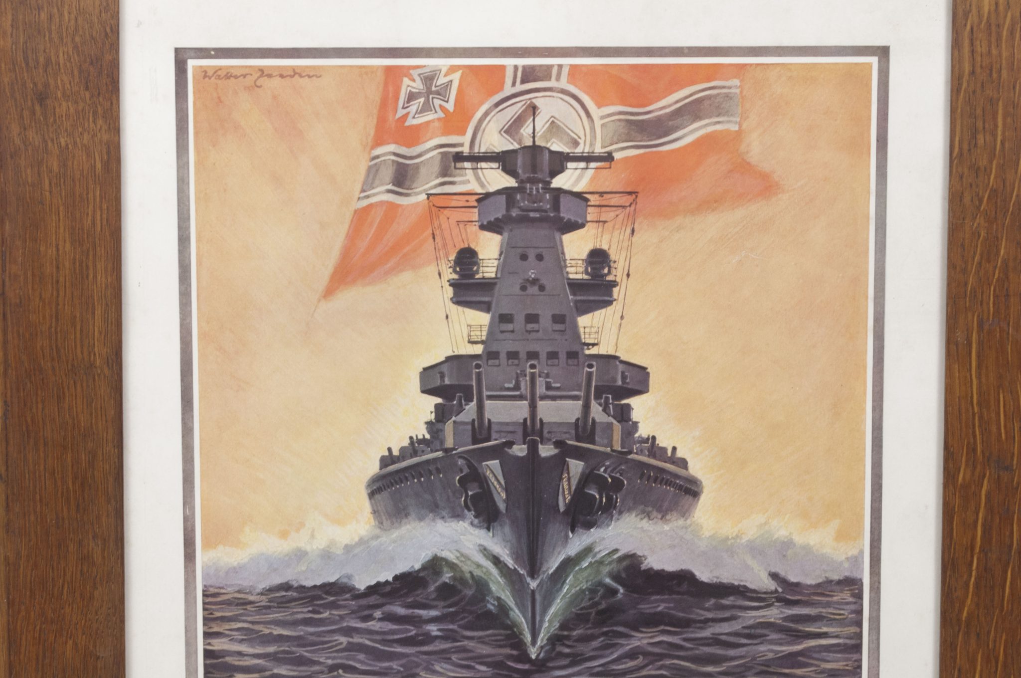 Kriegsmarine (KM) framed luxuary citation (55x40 cm) - Image 6