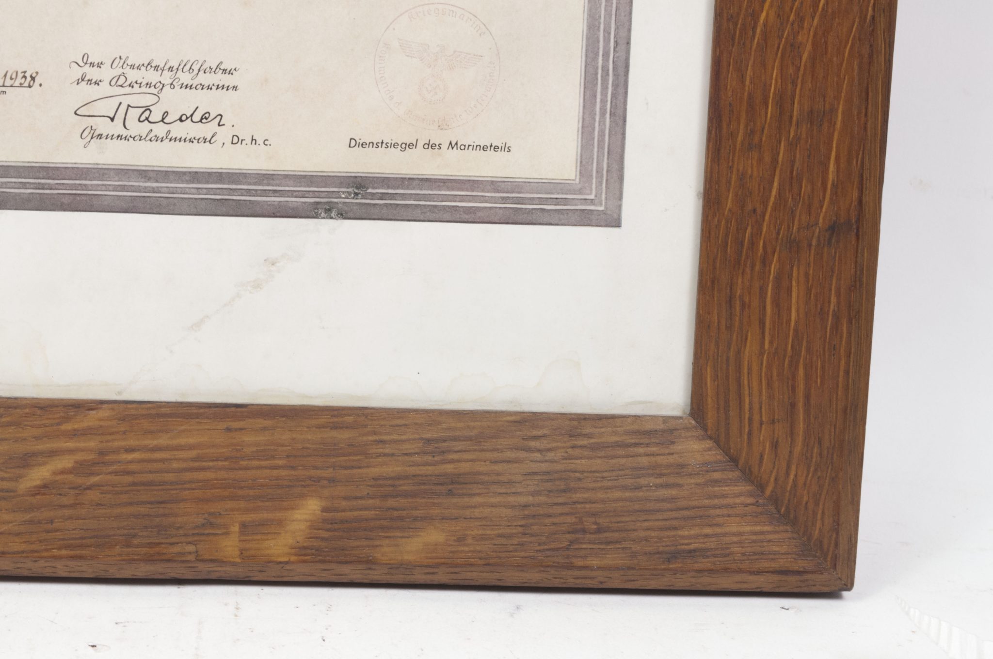 Kriegsmarine (KM) framed luxuary citation (55x40 cm) - Image 9
