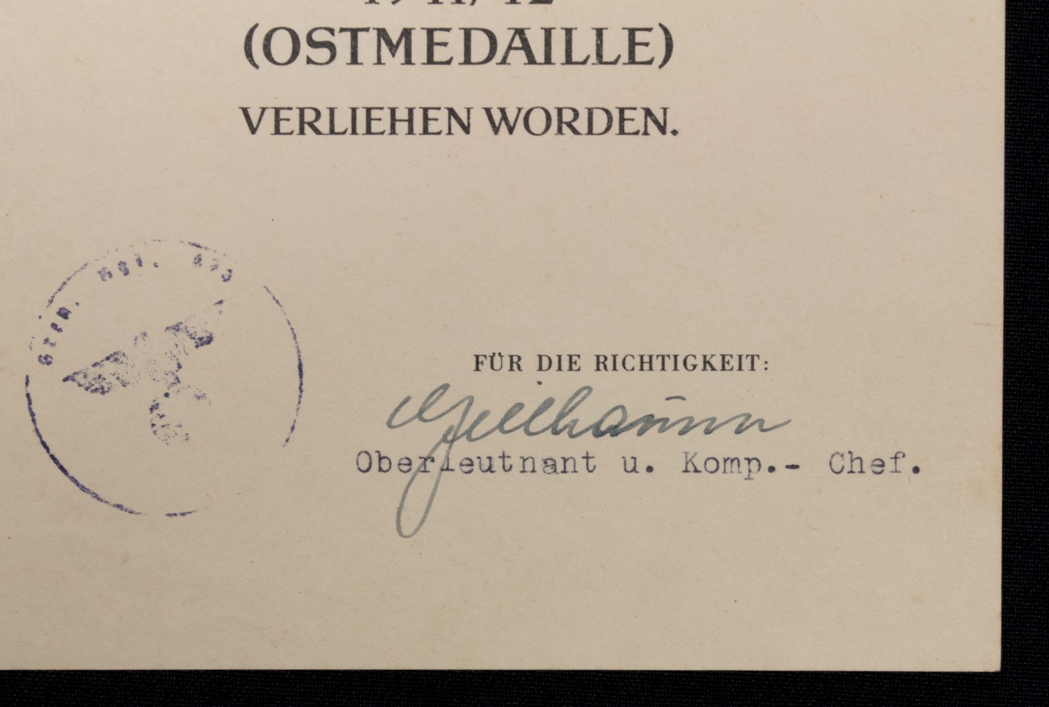 Medaille Winterschlacht im Osten Ostmedaille Urkunde Gren. Rgt. 473 (1942)