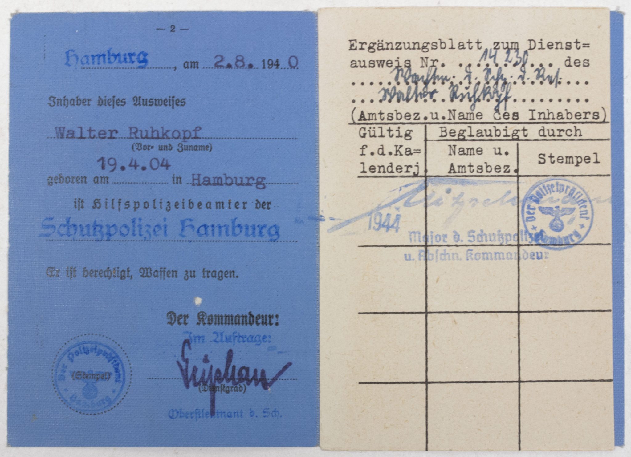 Polizei Dienstausweis -Schutzpolizei Hamburg – MINT (2) Polizei Dienstausweis -Schutzpolizei Hamburg - MINT