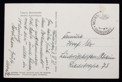 (Postcard) Unsere Reichswehr. Strassen-Panzerwagen