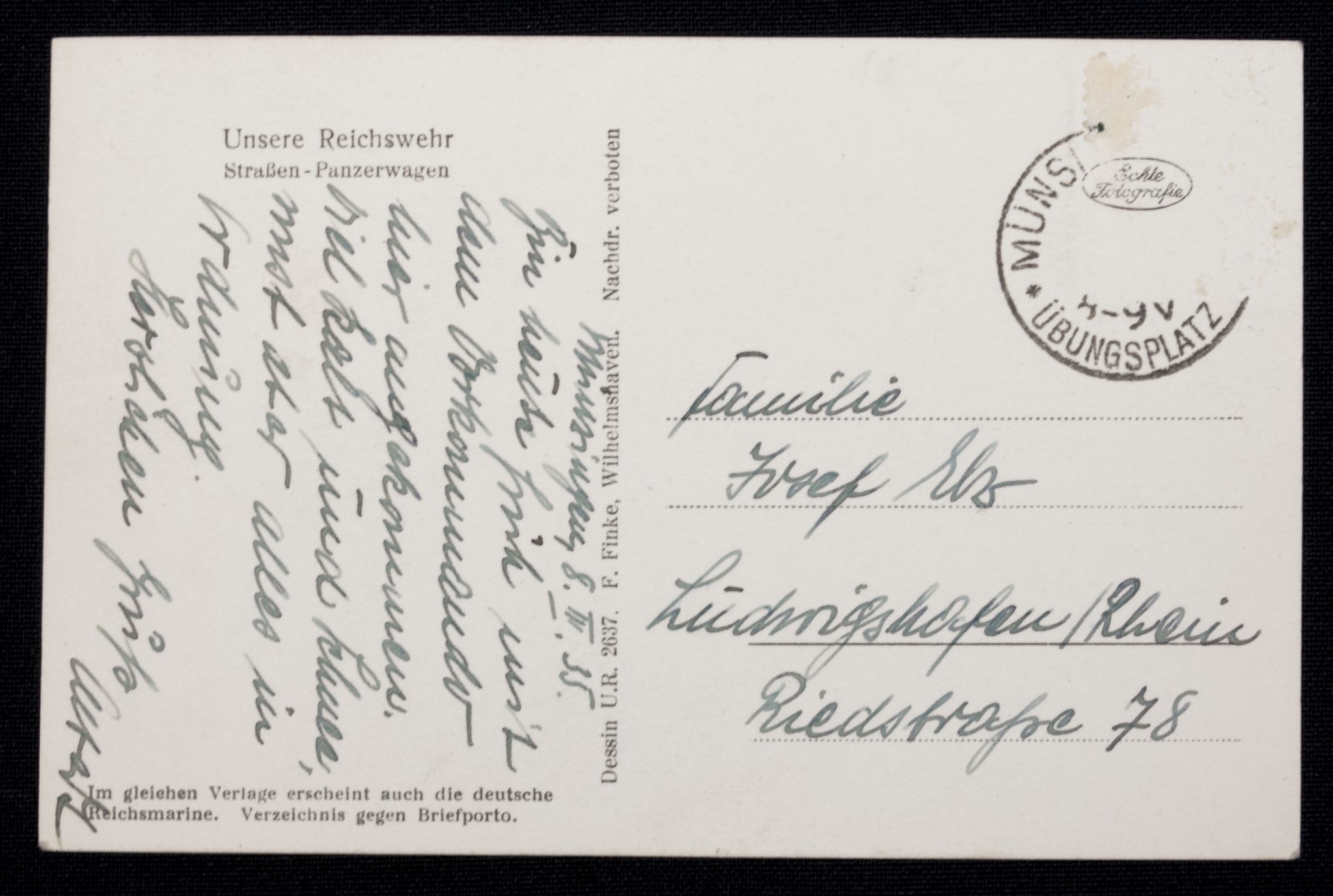 (Postcard) Unsere Reichswehr. Strassen-Panzerwagen (3) (Postcard) Unsere Reichswehr. Strassen-Panzerwagen