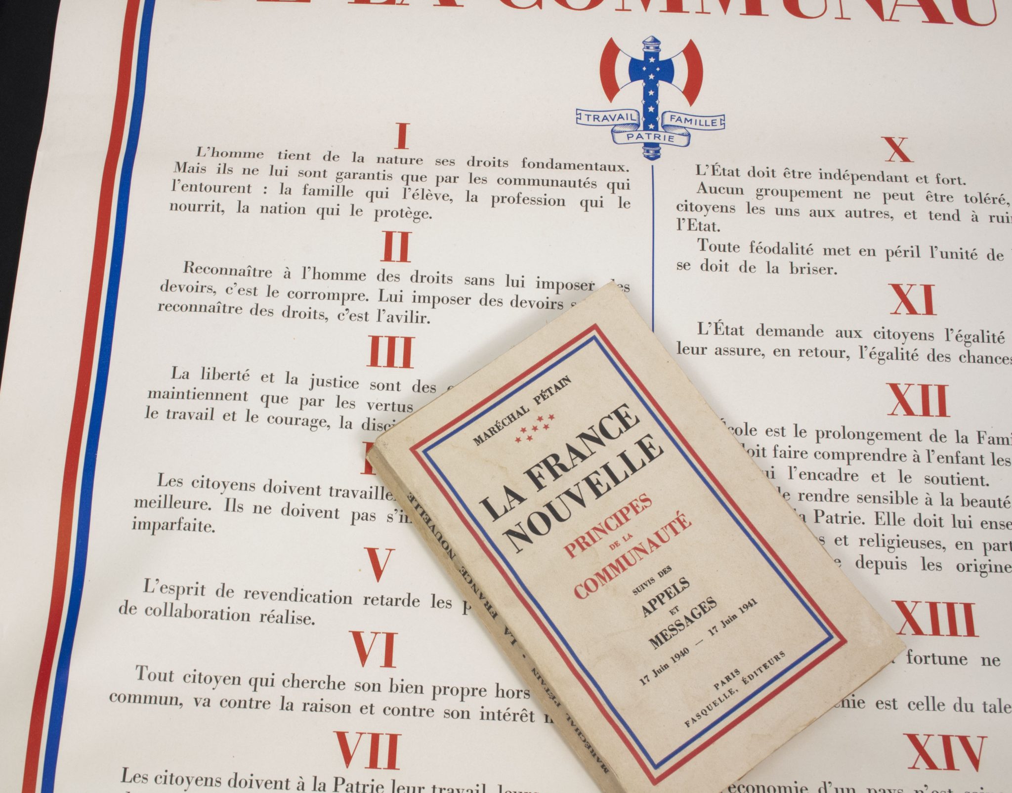Vichy France poster + Marechal Petain book: "Principes de la Communauté" - Image 9