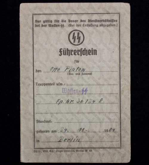 Waffen-SS Führerschein (1944)