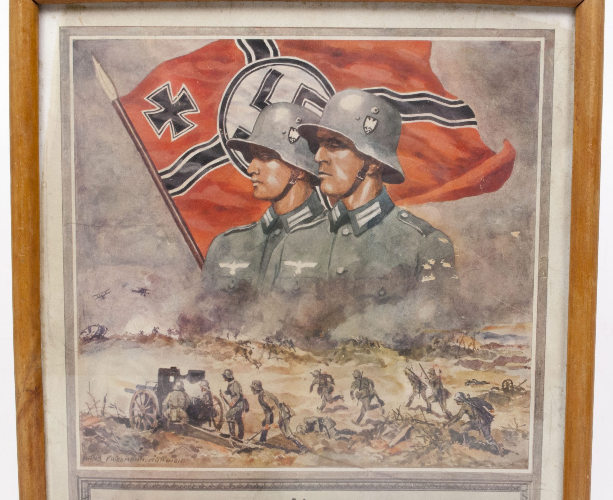 Wehrmacht (Heer) framed luxuary Infantery citation (40x30 cm) (1938) - Image 9