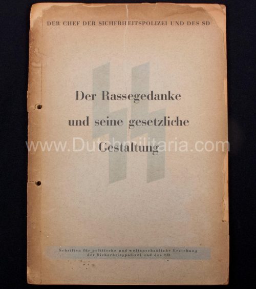 (Book) SS - Der Chef der Sicherheitspolizei und des SD - Der Rassegedanke und seine gesetzliche Gestaltung (1940) - EXTREMELY RARE!!!