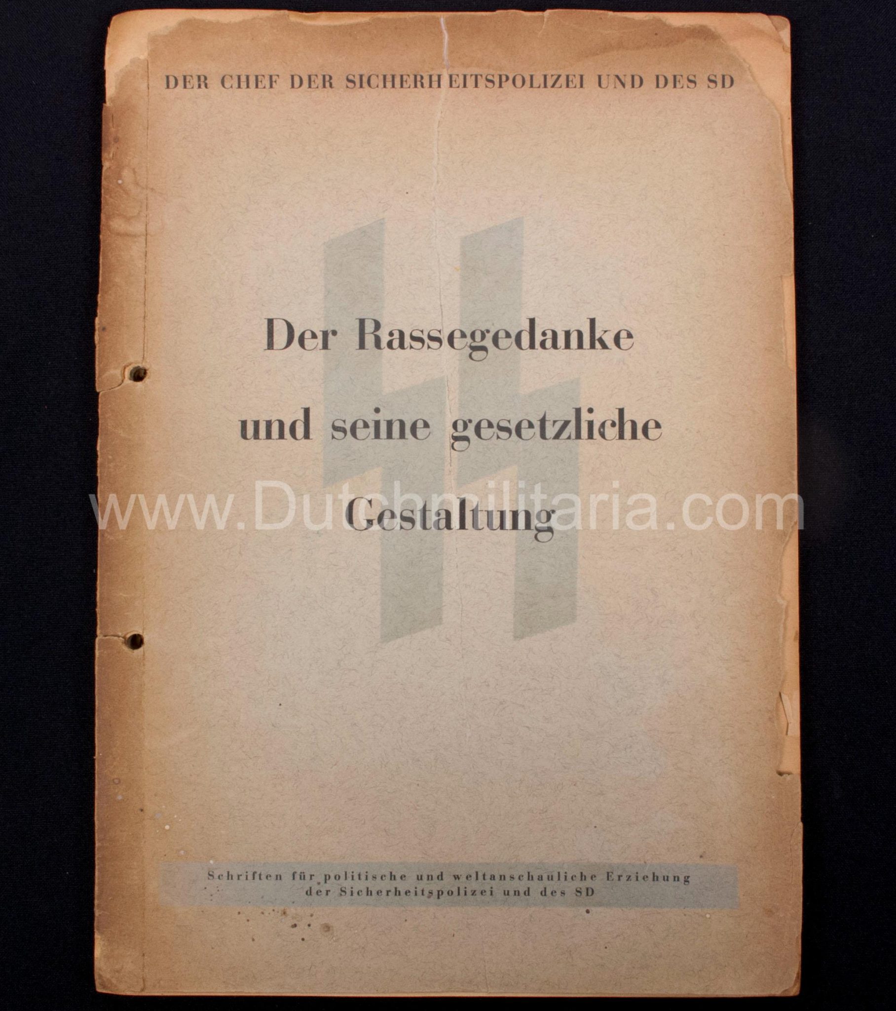 (Book) SS - Der Chef der Sicherheitspolizei und des SD - Der Rassegedanke und seine gesetzliche Gestaltung (1940) - EXTREMELY RARE!!!