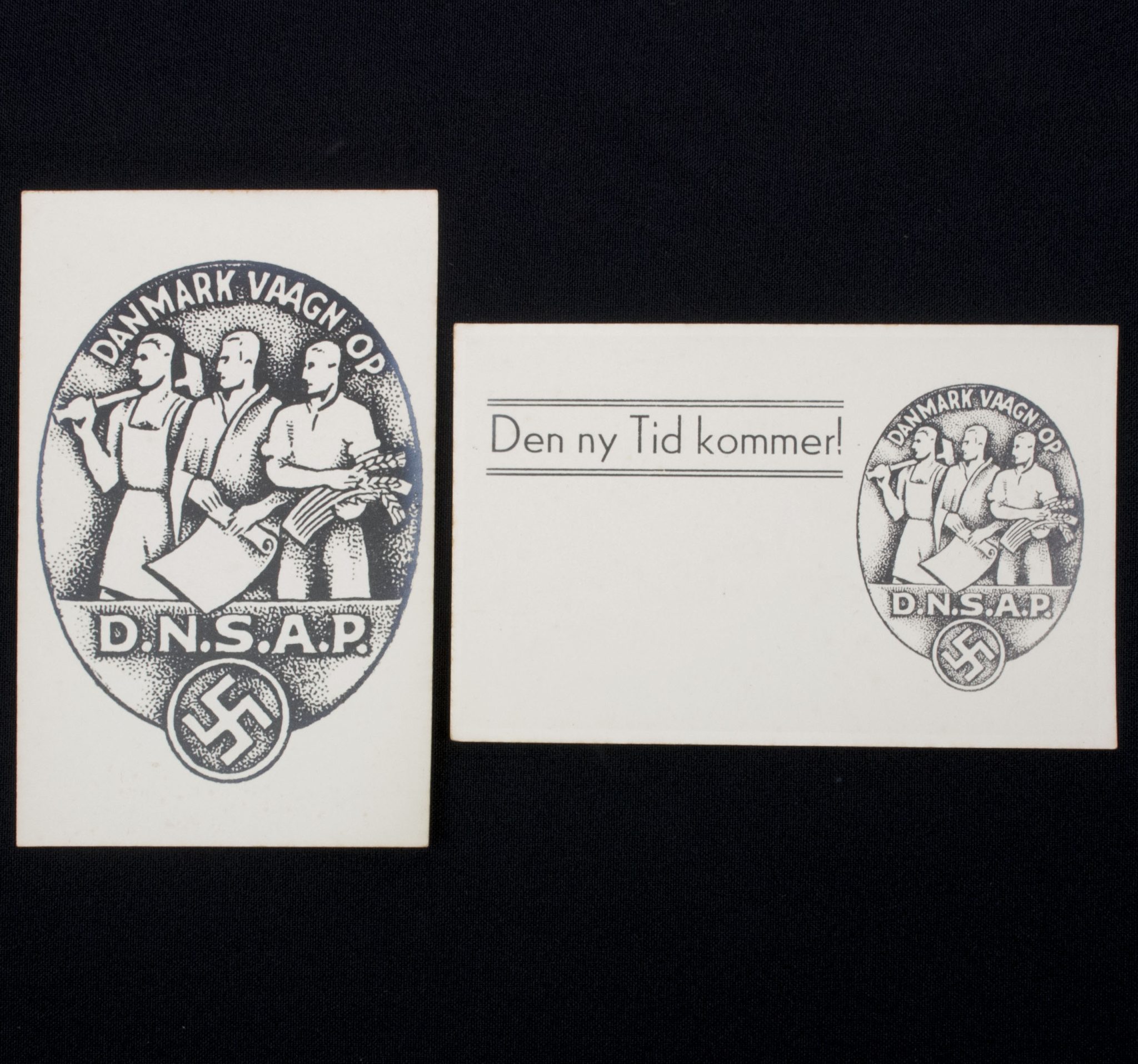 (Denmark) Two DNSAP Danmark Vaagn Op postcards – very rare (1) (Denmark) Two DNSAP Danmark Vaagn Op postcards - very rare