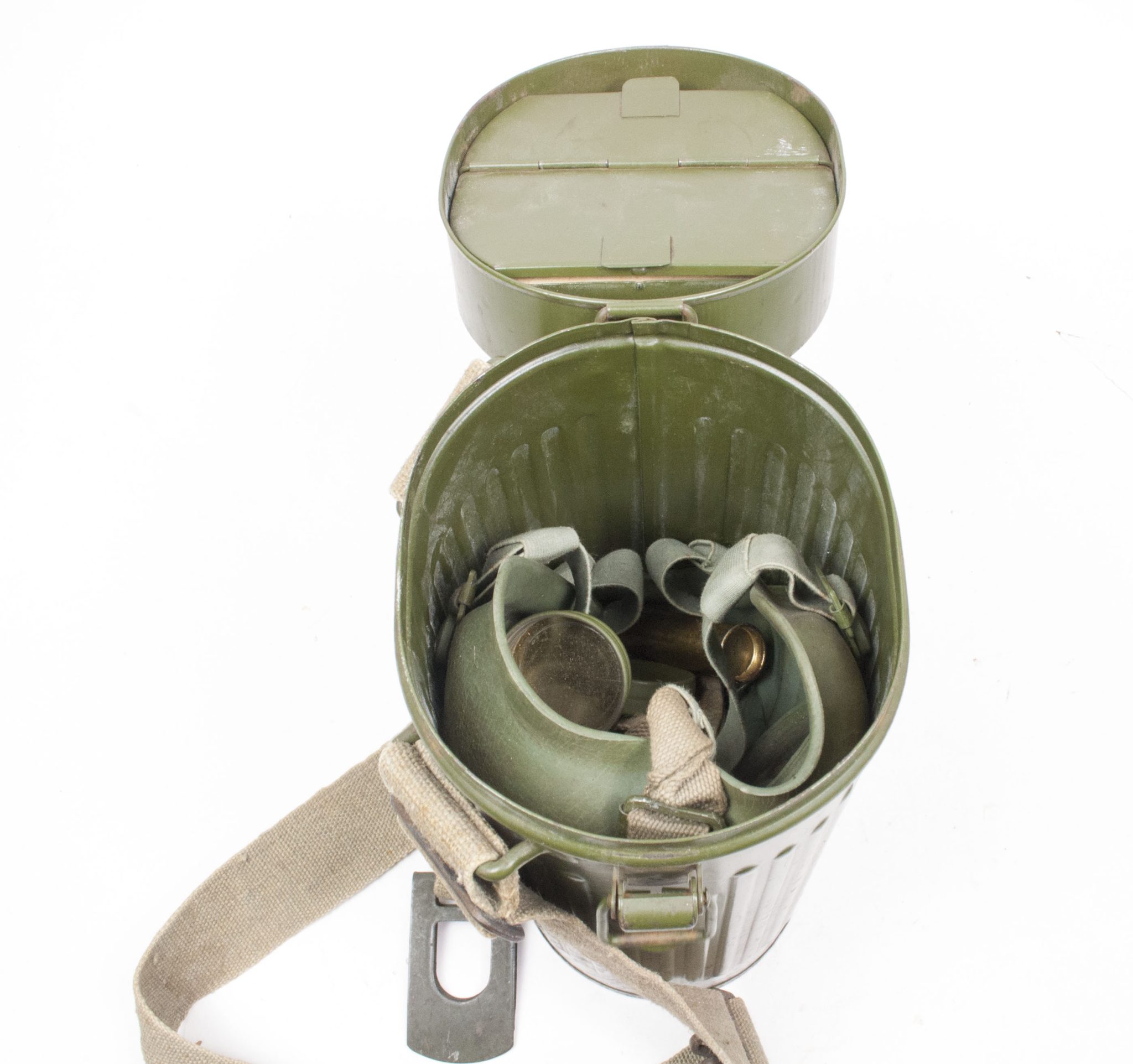 Dutch Army gasmask model H with canister and all extra parts (1940) - RARE - Image 18