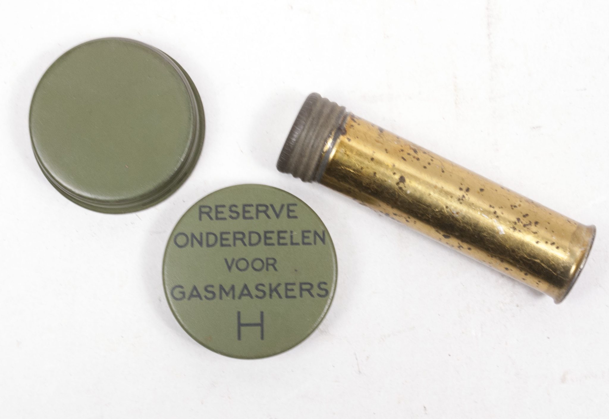Dutch Army gasmask model H with canister and all extra parts (1940) - RARE - Image 35