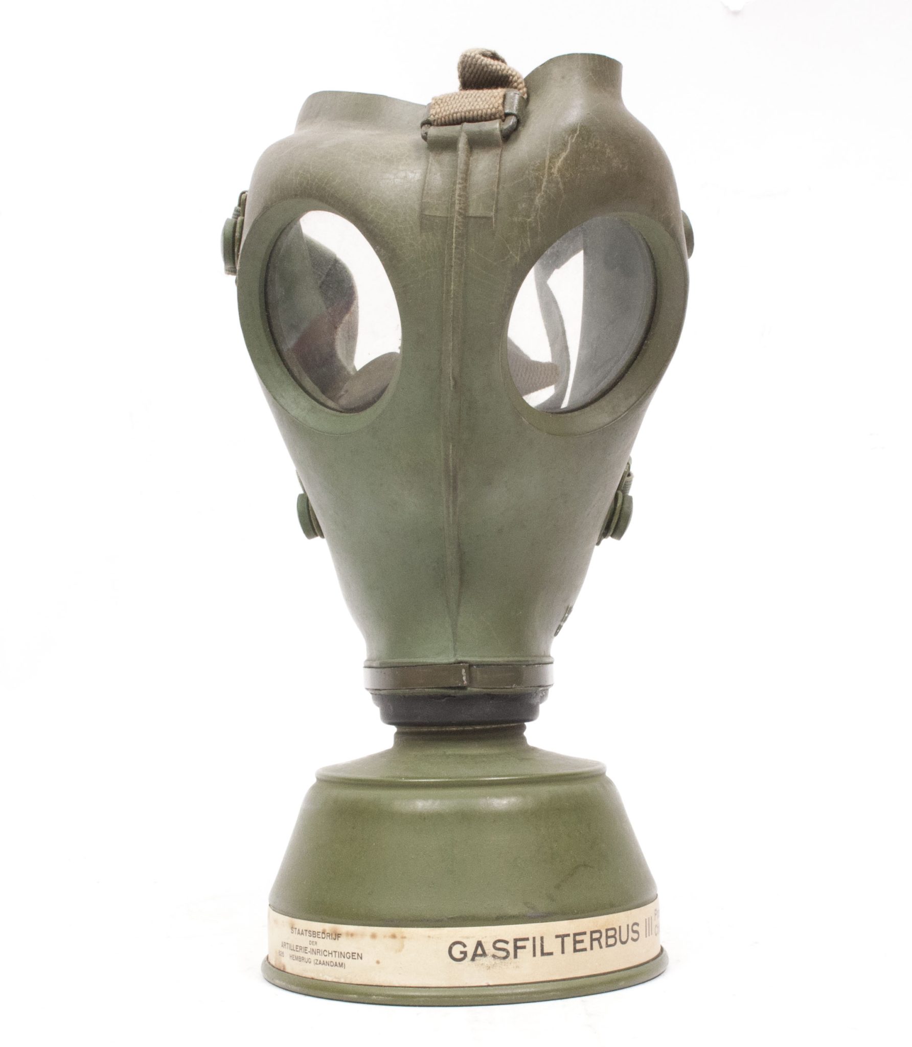 Dutch Army gasmask model H with canister and all extra parts (1940) - RARE - Image 41