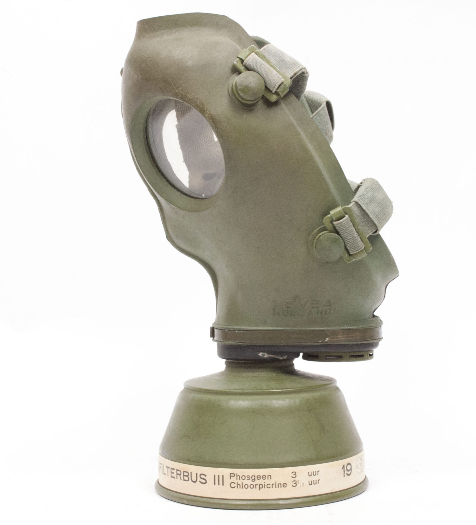 Dutch Army gasmask model H with canister and all extra parts (1940) - RARE - Image 46