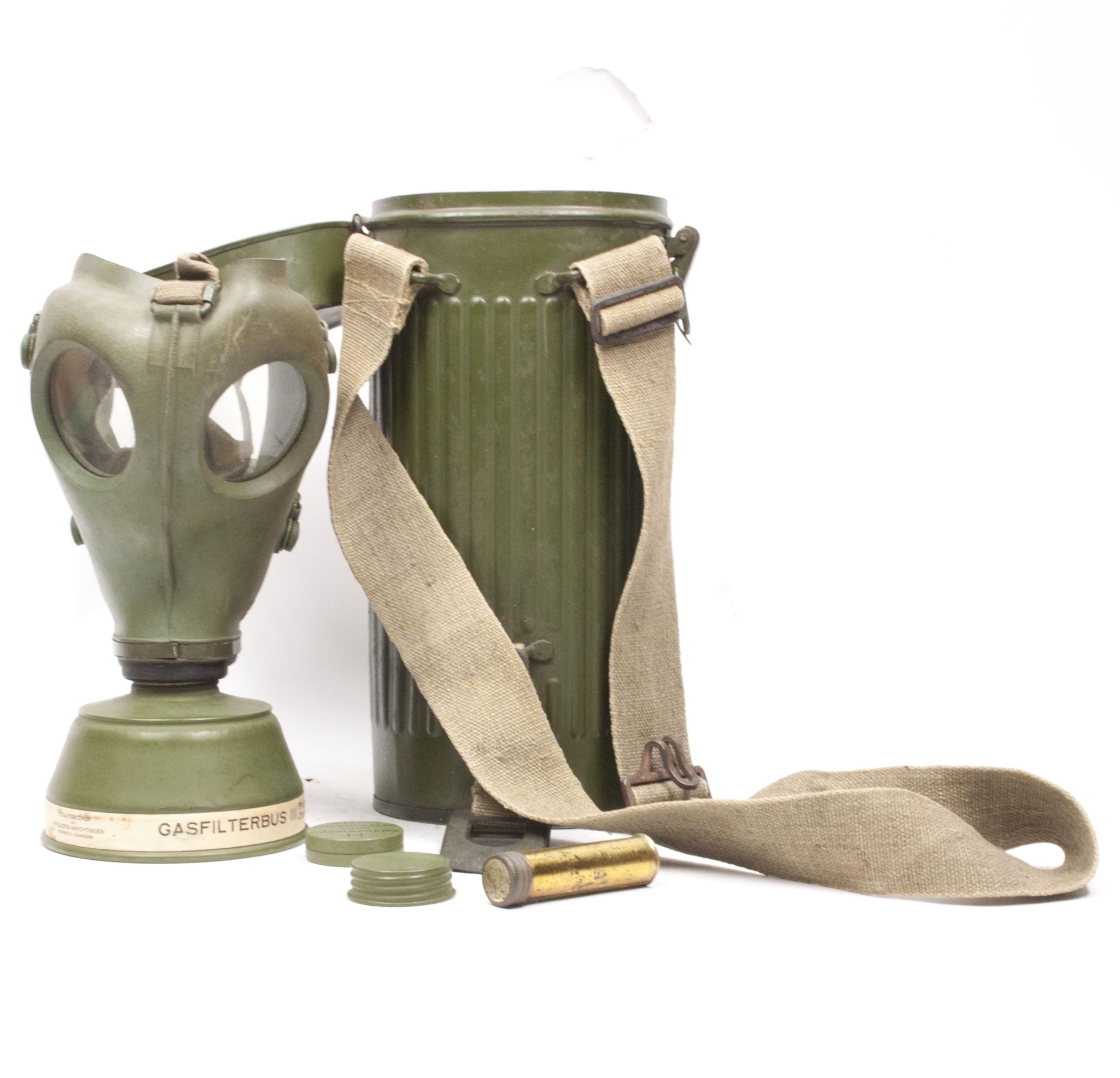 Dutch Army gasmask model H with canister and all extra parts (1940) - RARE - Image 58