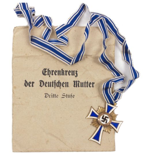 Ehrenkreuz der Deutsche Mutter Mutterkreuz in bronze + enbeloppe (Maker Steinhauer & Lück Lüdenscheid)