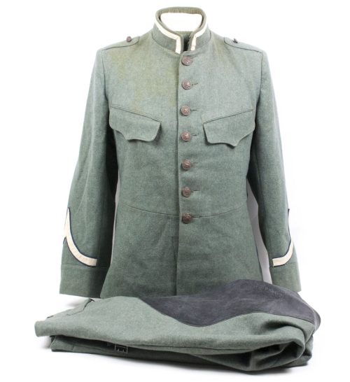 Huzaren horenblazer Nederlandse Mobilisatie (Soldaat te paard) uniform grove wol Dutch Army before 1940 mobilisation Husar tunic + breeches - VERY RARE