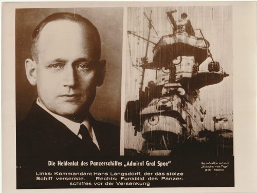 (Pressphoto) Die Heldentat des Panzerschiffes "Admiral Graf Spree" (24x18cm)