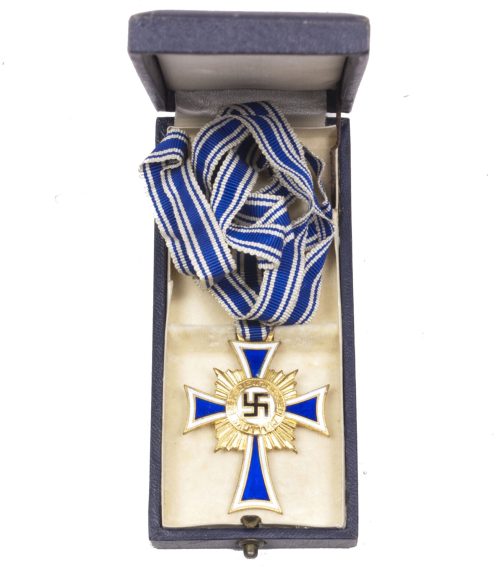 Motherscross Mutterkreuz gold + etui (Maker R. Richter Schlag) - rare maker