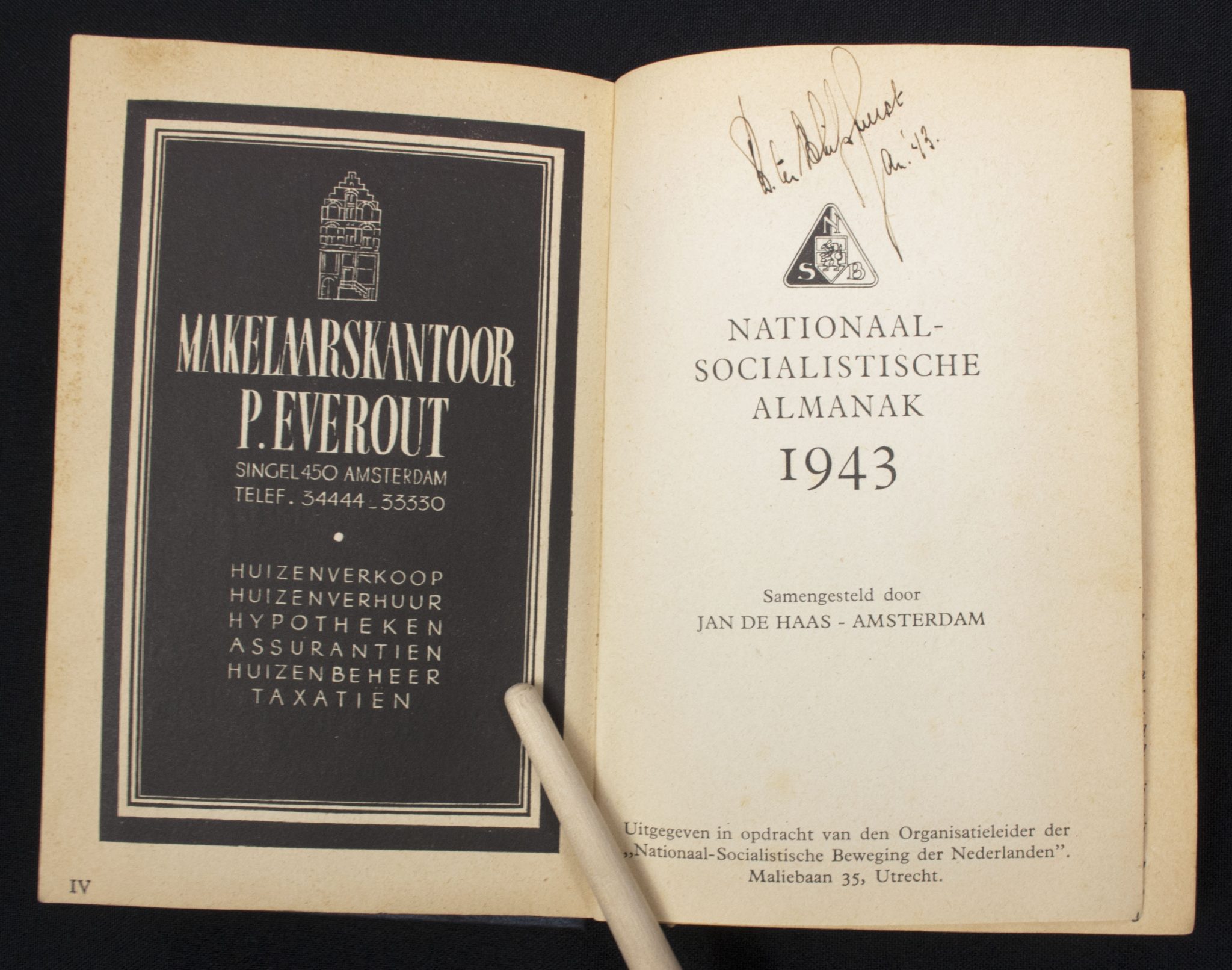 (NSB) Almanak 1943 complete with the two very rare foldable charts of the Netherlands - Rare - Image 5