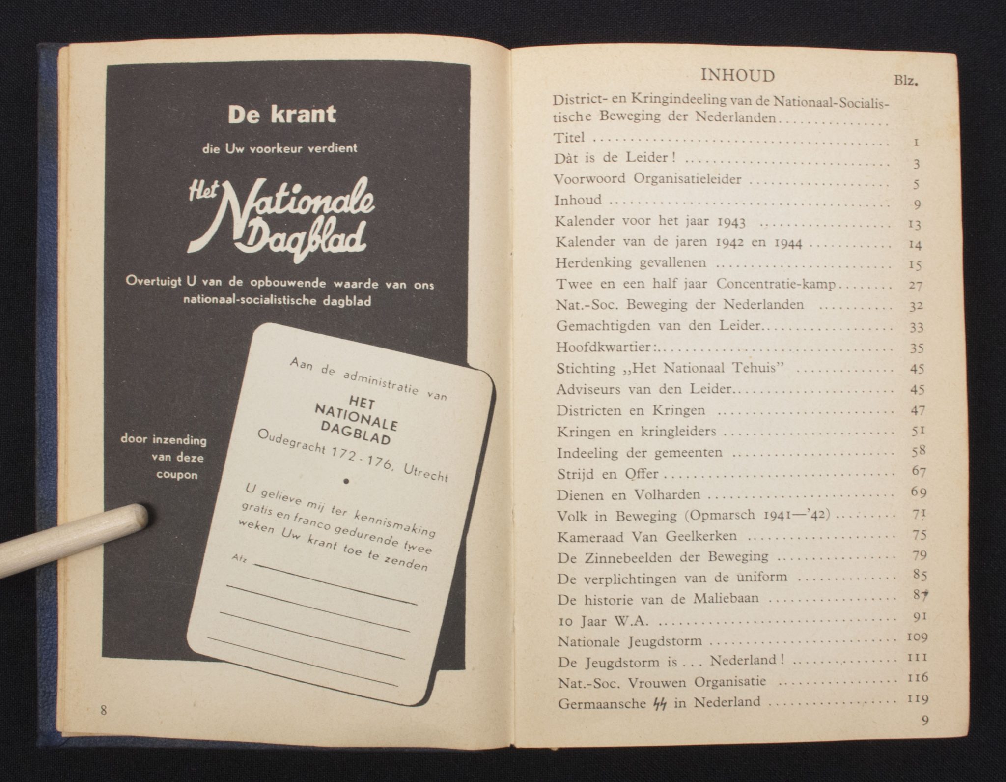 (NSB) Almanak 1943 complete with the two very rare foldable charts of the Netherlands - Rare - Image 9