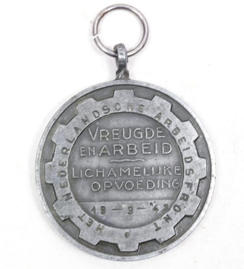 (NSB) Nederlandsche Arbeidsfront (NAF) Vreugde en Arbeid medaille 1943 - rare