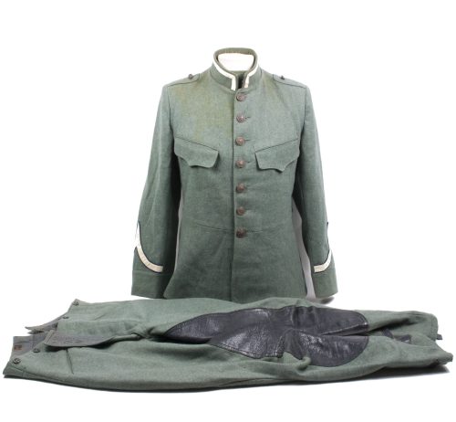 Huzaren horenblazer Nederlandse Mobilisatie (Soldaat te paard) uniform grove wol Dutch Army before 1940 mobilisation Husar tunic + breeches - VERY RARE