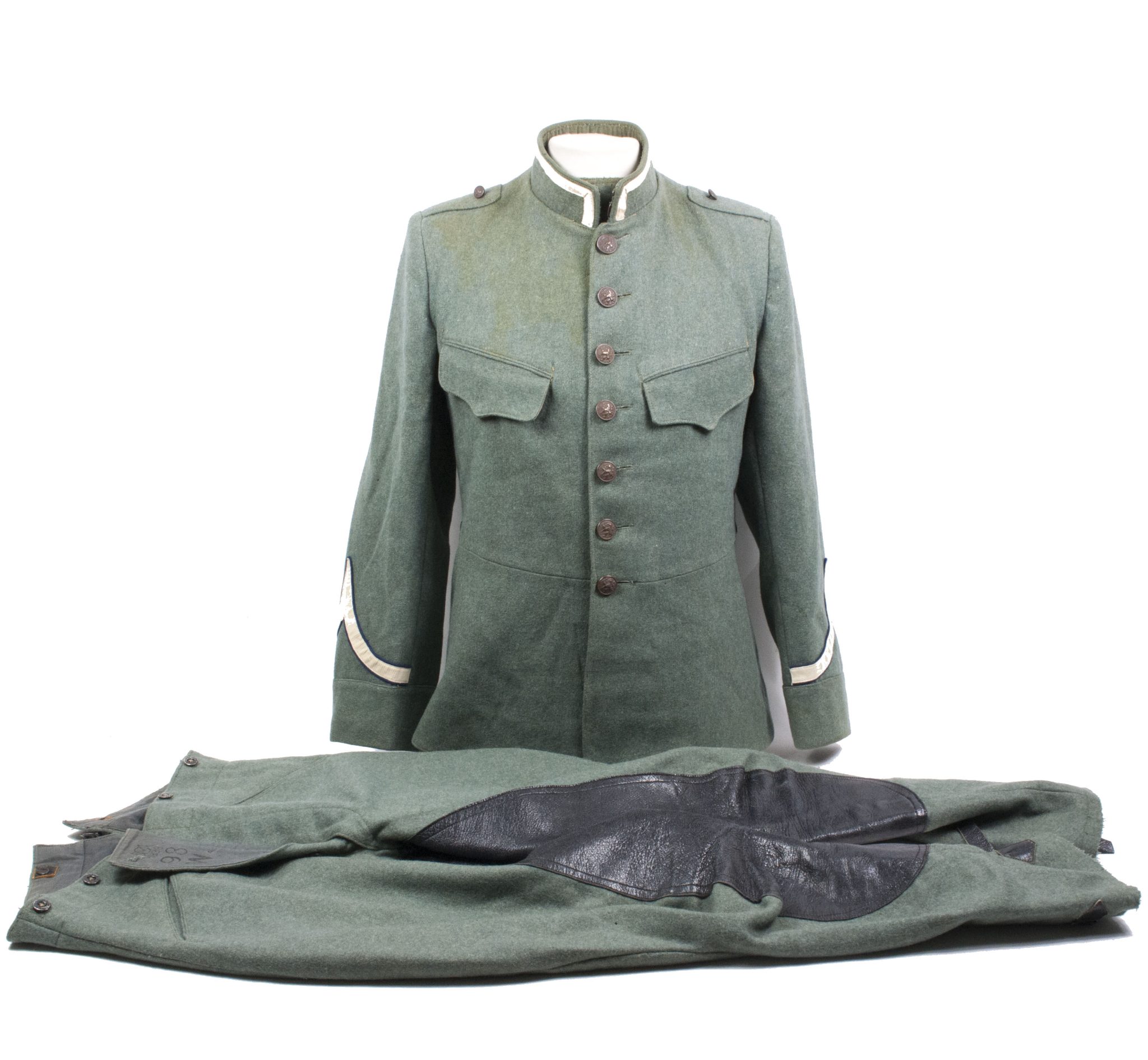 Nederlands Leger voor 1940 manschappen uniform grove wool Dutch Army before 1940 tunic + breeches Huzaren horenblazer Nederlandse Mobilisatie (Soldaat te paard) uniform grove wol Dutch Army before 1940 mobilisation Husar tunic + breeches - VERY RARE