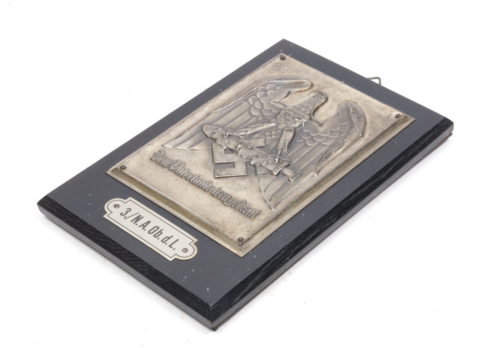 PLaque den Vaterlande treu gedient including the rare booklet 3.N.A.Ob.d.L.