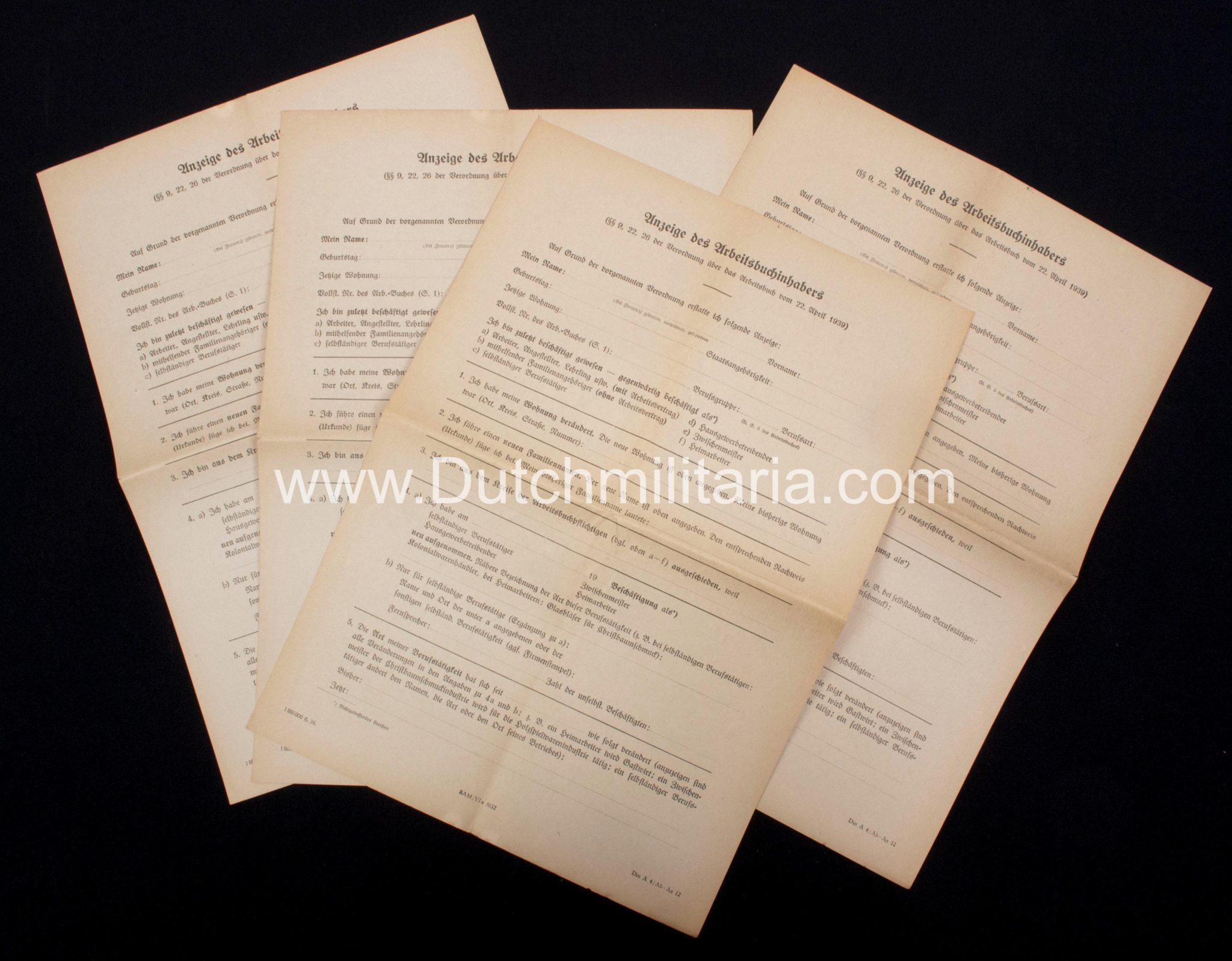 Paper grouping to a dutchman from the city of Sliedrecht (1942) – rare