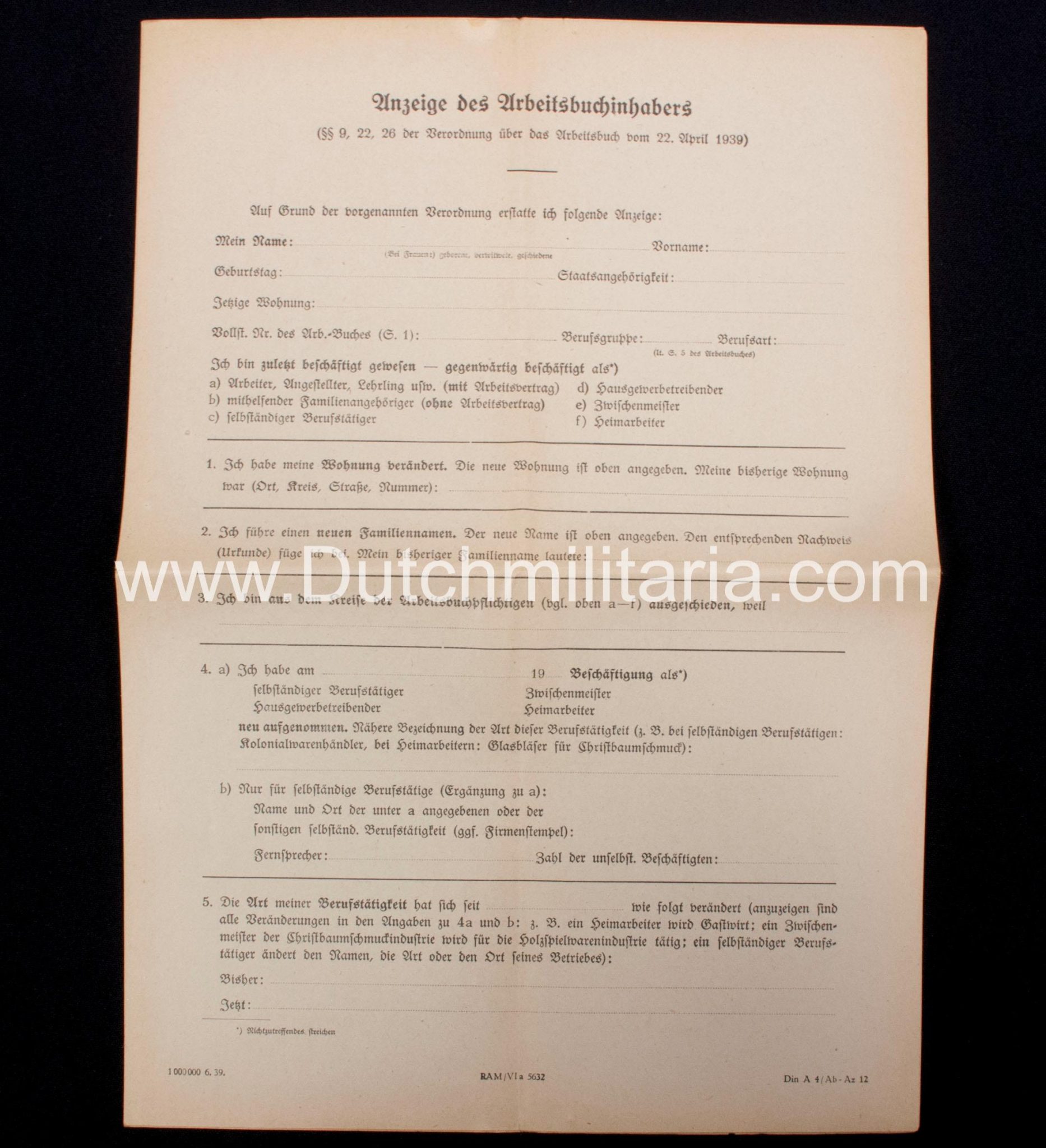 Paper grouping to a dutchman from the city of Sliedrecht (1940) - rare - Image 3