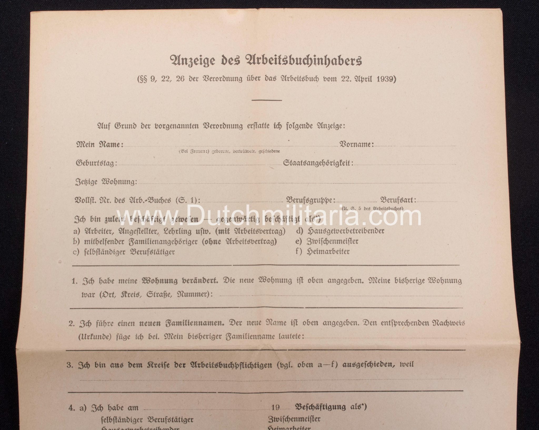 Paper grouping to a dutchman from the city of Sliedrecht (1940) - rare - Image 4