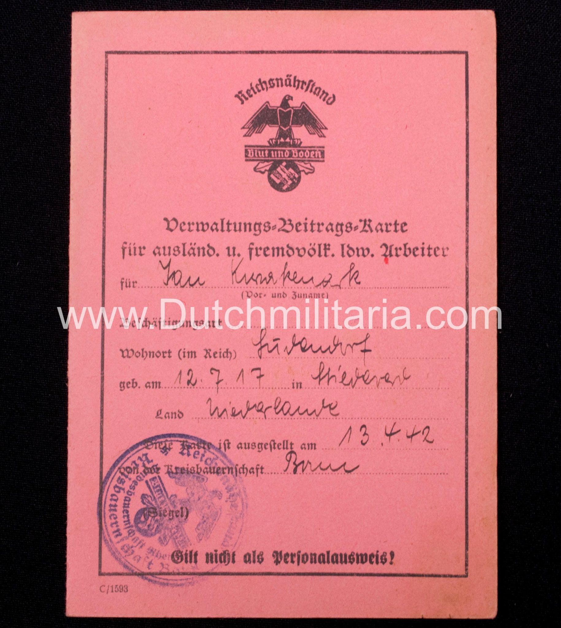 Paper grouping to a dutchman from the city of Sliedrecht (1940) - rare - Image 11