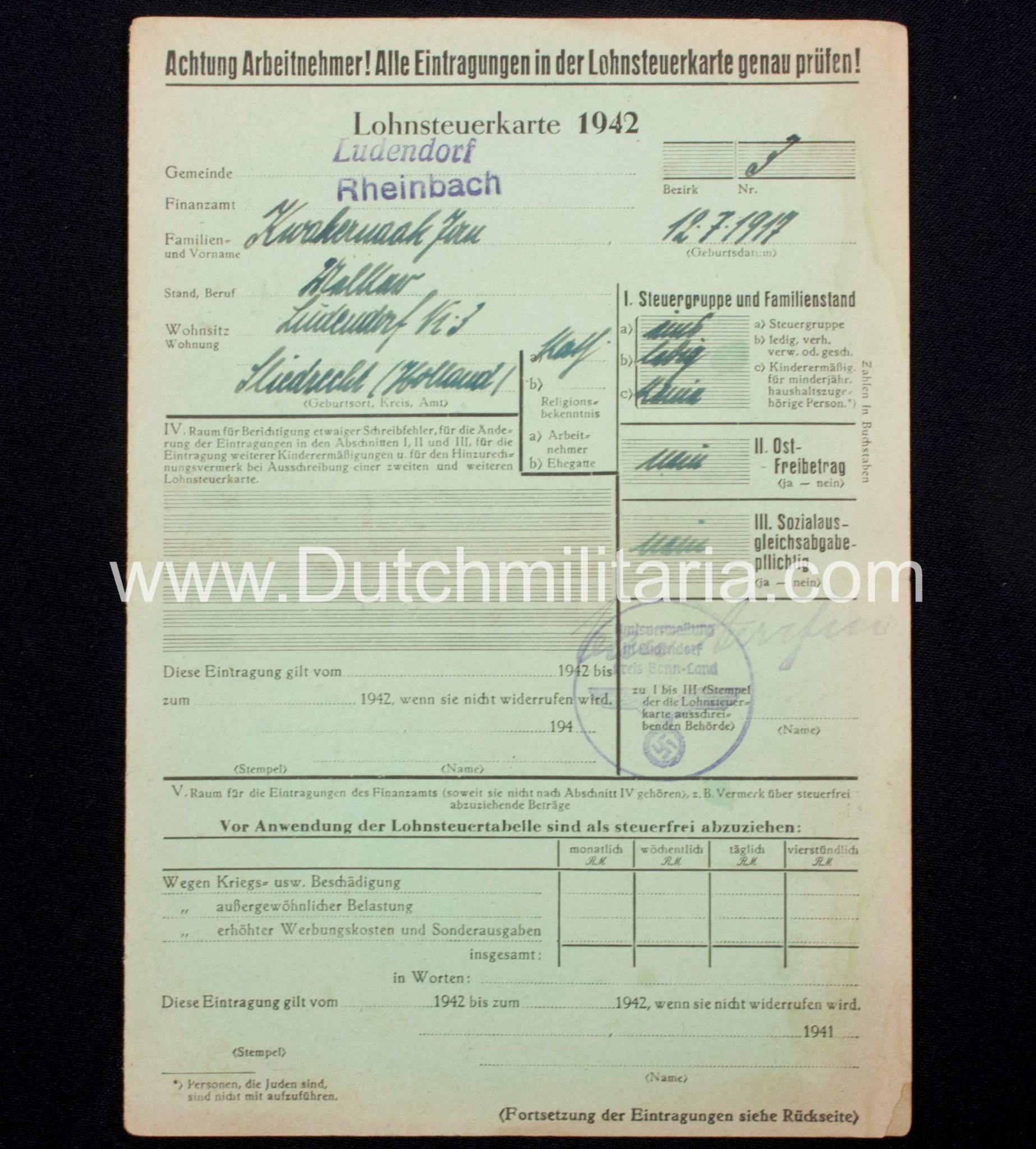Paper grouping to a dutchman from the city of Sliedrecht (1940) - rare - Image 15