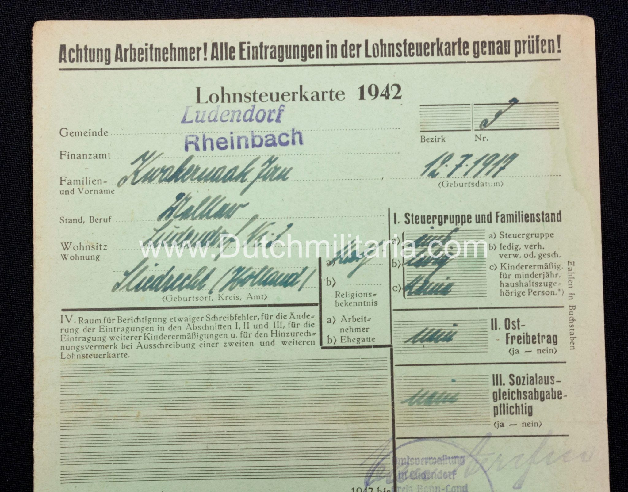 Paper grouping to a dutchman from the city of Sliedrecht (1940) - rare - Image 16