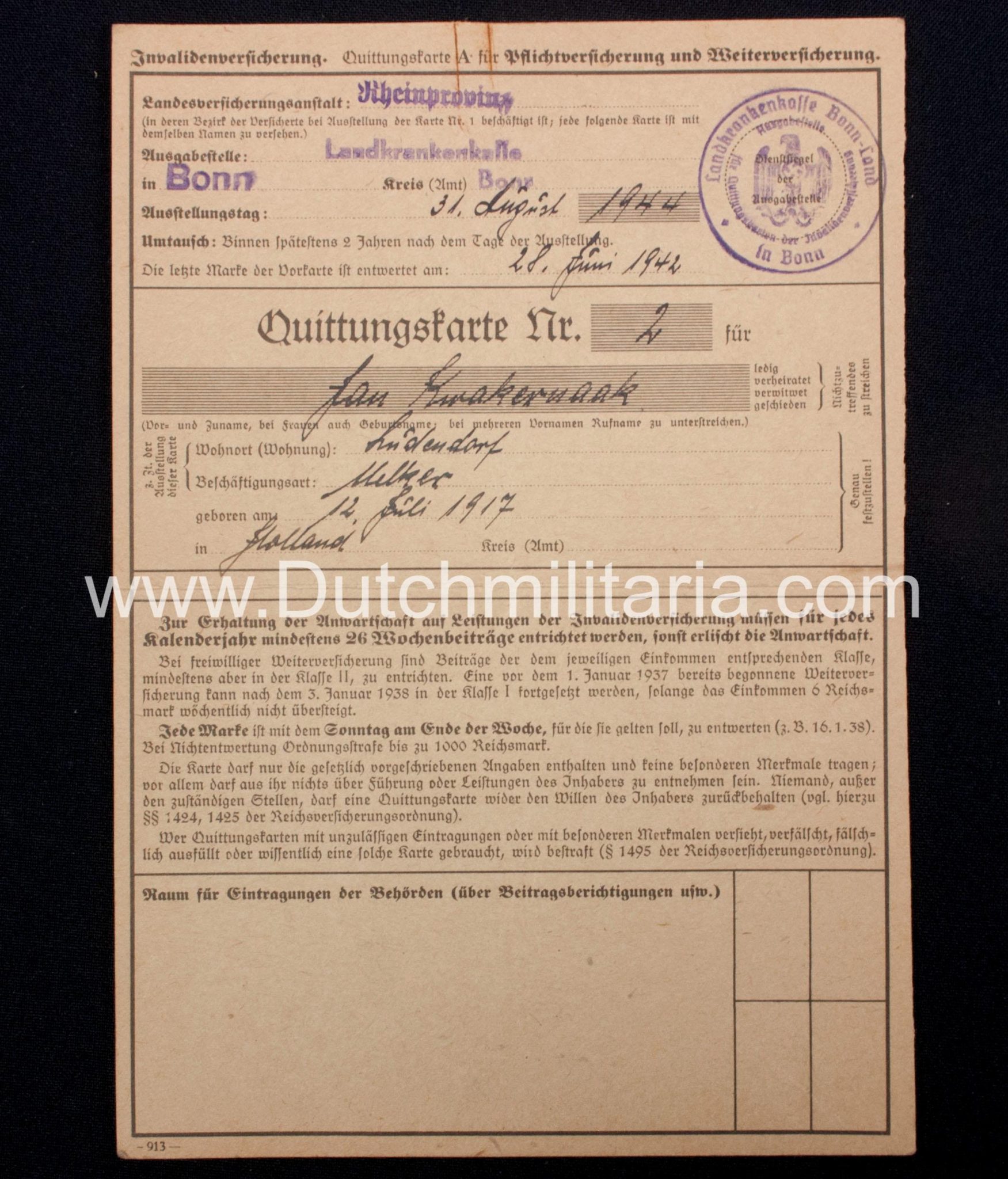 Paper grouping to a dutchman from the city of Sliedrecht (1940) - rare - Image 20