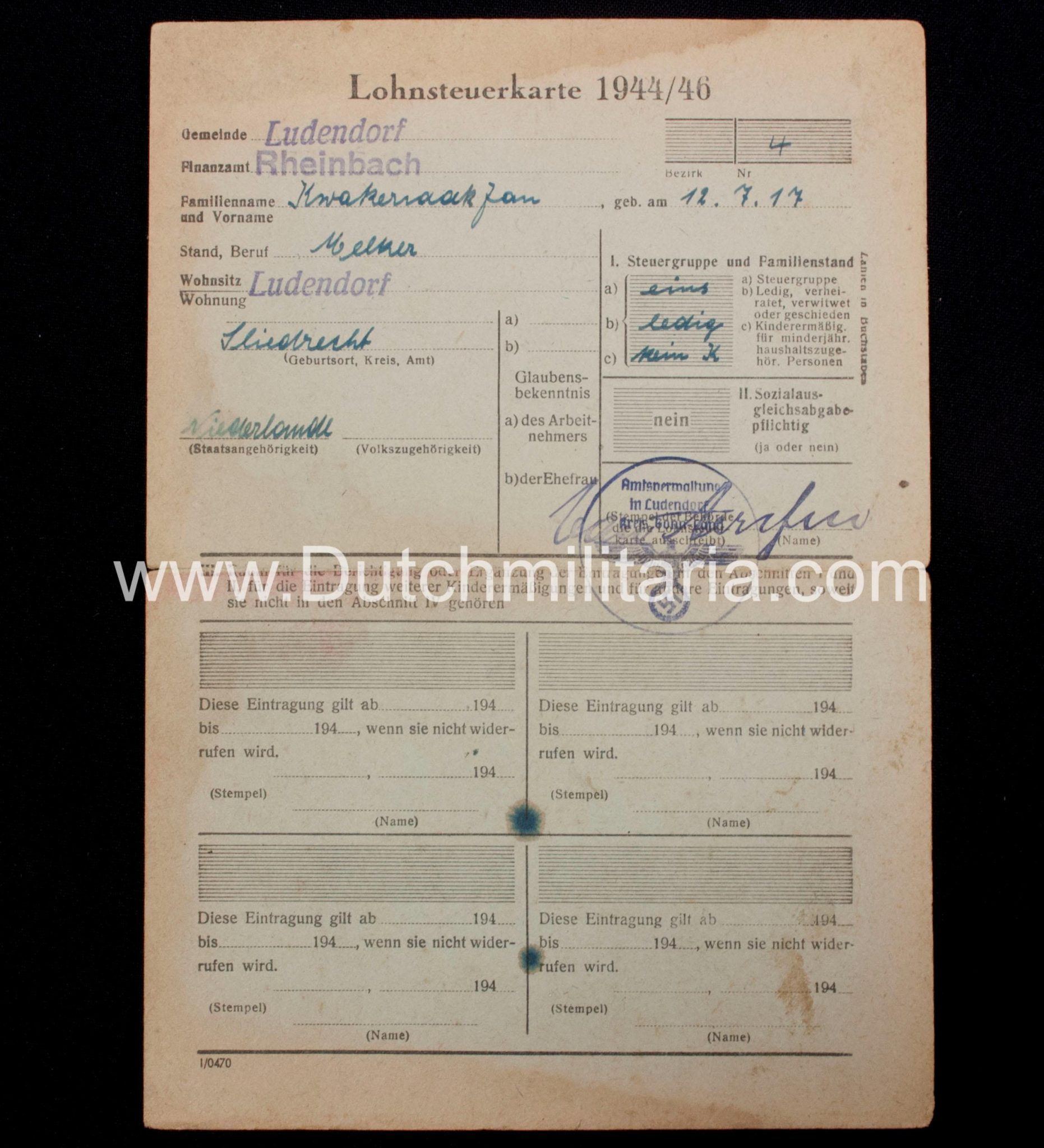 Paper grouping to a dutchman from the city of Sliedrecht (1940) - rare - Image 27