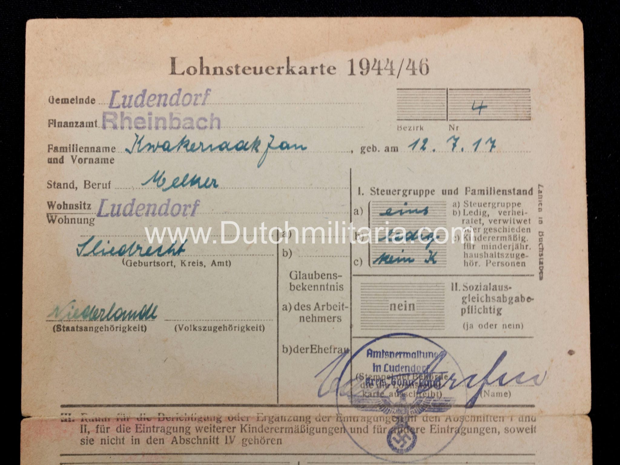 Paper grouping to a dutchman from the city of Sliedrecht (1940) - rare - Image 28