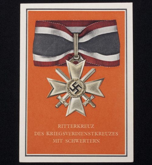 (Postcard) Ritterkreuz des Kriegsverdienstkreuzes mit Schwertern