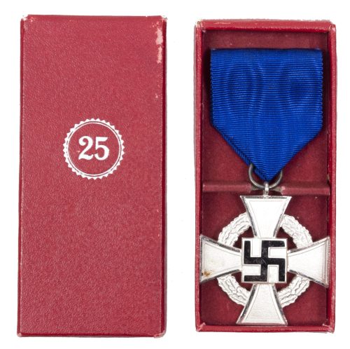 Treue Dienst 25 Jahre + etui (Maker Friedrich keller Metallschmuckfabrik Oberstein)