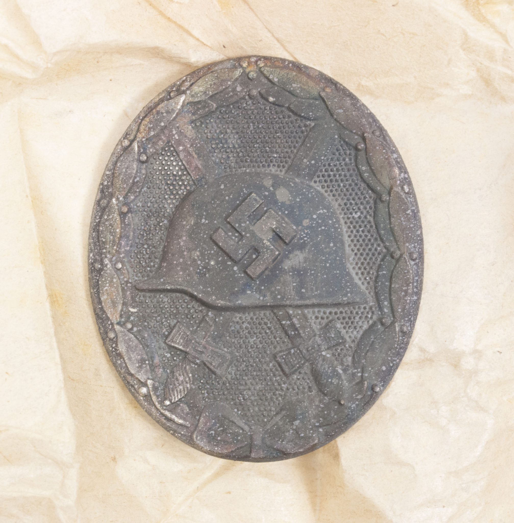 Verwundetenabzeichen Silber + Tüte (MM Steinhauer & Lück Lüdenscheid) - Unissued