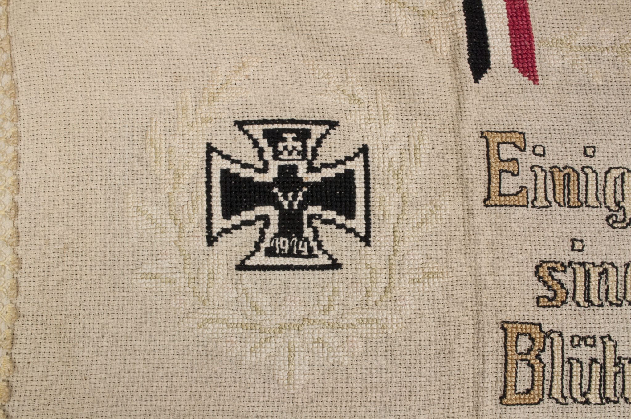 WWI German patriotic tapestry (140x55 cm) - Image 9