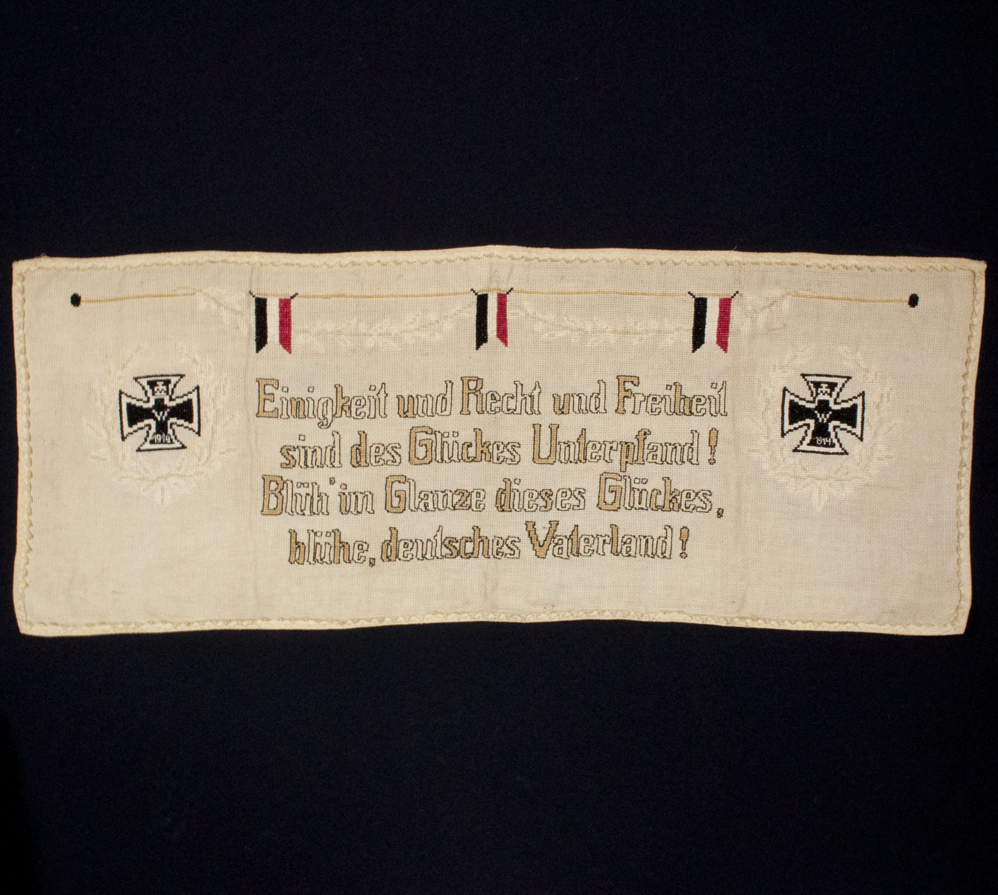 WWI German patriotic tapestry (140x55 cm)